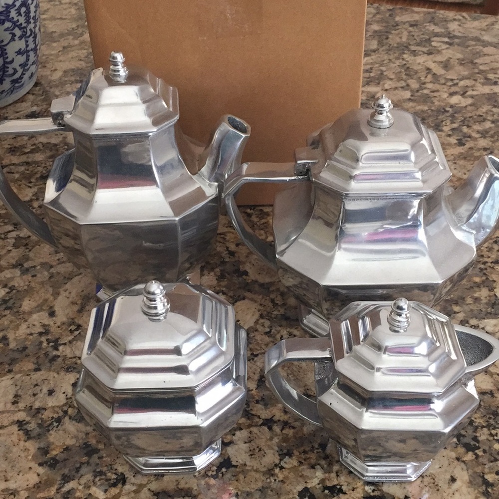 Pewter coffee and tea set